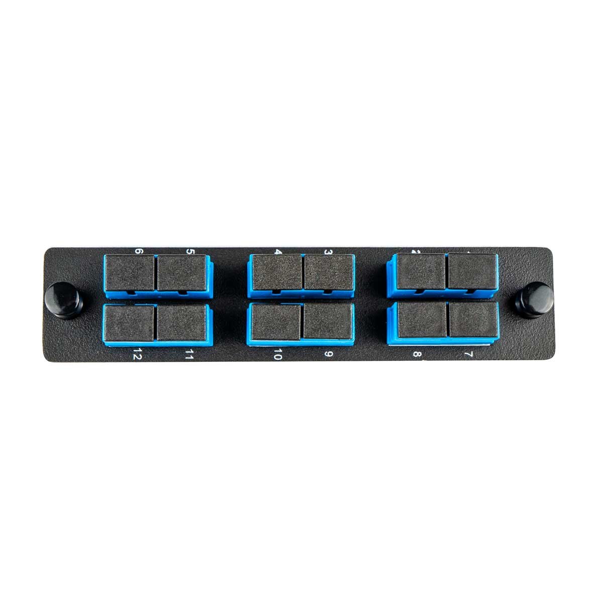 Adapter Plate, 12 Fiber, Duplex, SC/UPC, 9 µm OS2, Blue